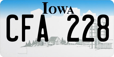 IA license plate CFA228
