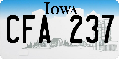 IA license plate CFA237
