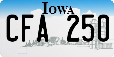 IA license plate CFA250