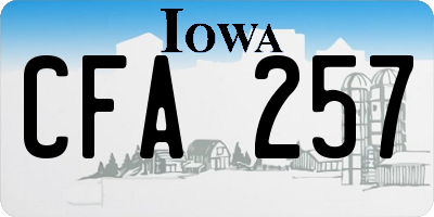 IA license plate CFA257