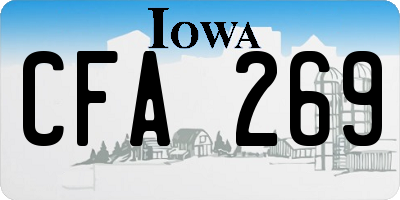 IA license plate CFA269