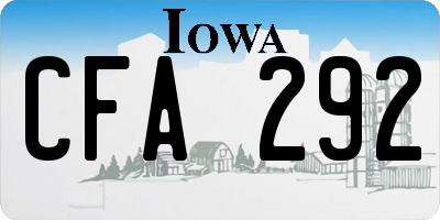 IA license plate CFA292