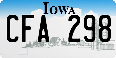 IA license plate CFA298