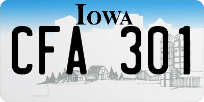 IA license plate CFA301