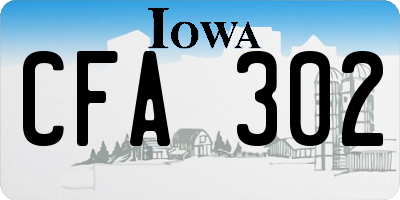 IA license plate CFA302