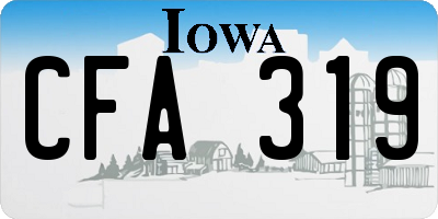 IA license plate CFA319