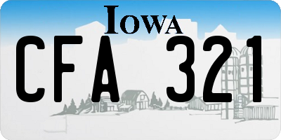IA license plate CFA321