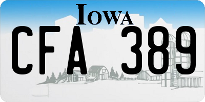 IA license plate CFA389