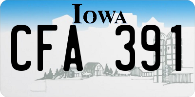IA license plate CFA391