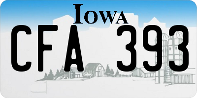 IA license plate CFA393