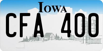 IA license plate CFA400