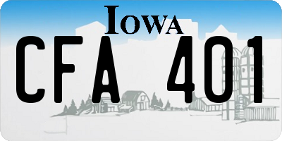 IA license plate CFA401