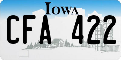 IA license plate CFA422