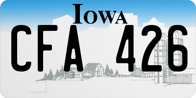 IA license plate CFA426