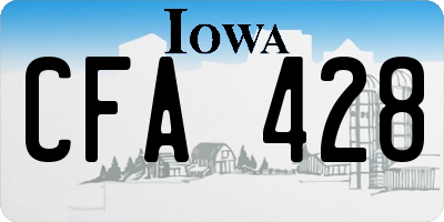 IA license plate CFA428