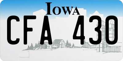IA license plate CFA430