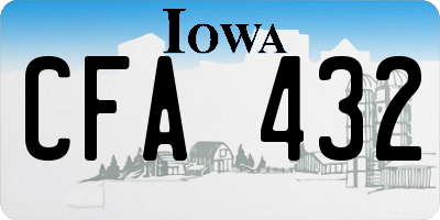 IA license plate CFA432