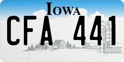 IA license plate CFA441