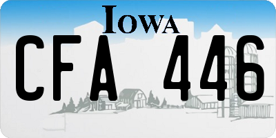 IA license plate CFA446