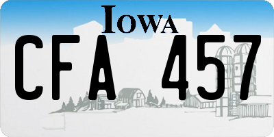 IA license plate CFA457
