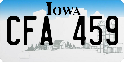 IA license plate CFA459