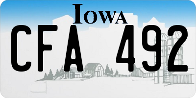 IA license plate CFA492