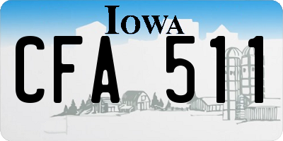 IA license plate CFA511