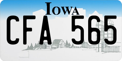 IA license plate CFA565
