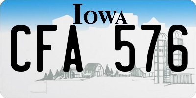 IA license plate CFA576