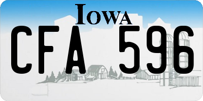 IA license plate CFA596