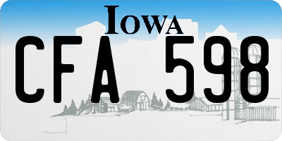 IA license plate CFA598