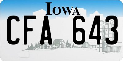 IA license plate CFA643