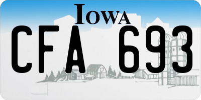 IA license plate CFA693