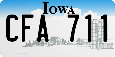 IA license plate CFA711