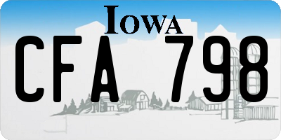 IA license plate CFA798