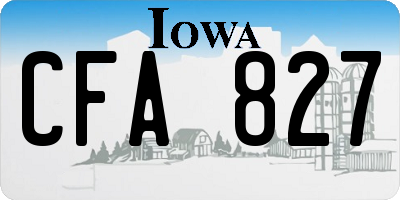 IA license plate CFA827