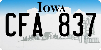 IA license plate CFA837