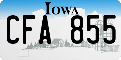 IA license plate CFA855