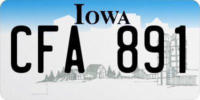 IA license plate CFA891