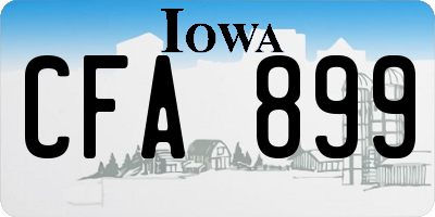 IA license plate CFA899