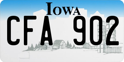 IA license plate CFA902