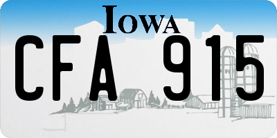 IA license plate CFA915