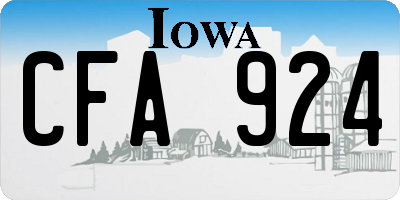 IA license plate CFA924