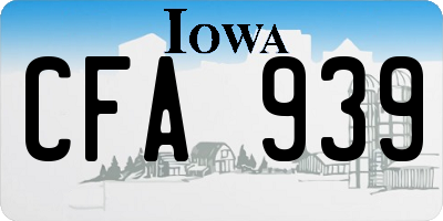 IA license plate CFA939