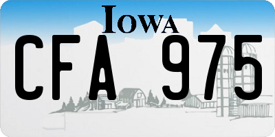 IA license plate CFA975