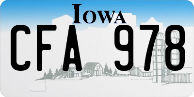 IA license plate CFA978