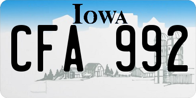 IA license plate CFA992