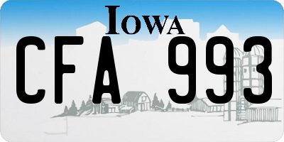 IA license plate CFA993