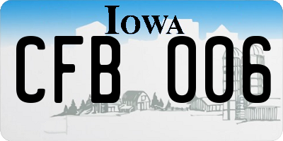 IA license plate CFB006