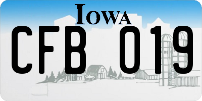 IA license plate CFB019